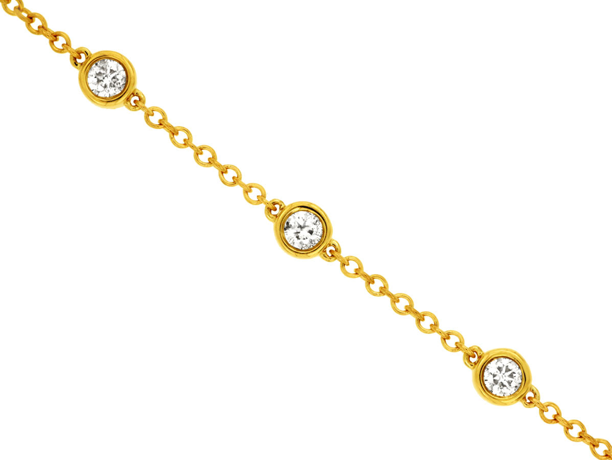 Diamond Bezel Set Gold Bracelet