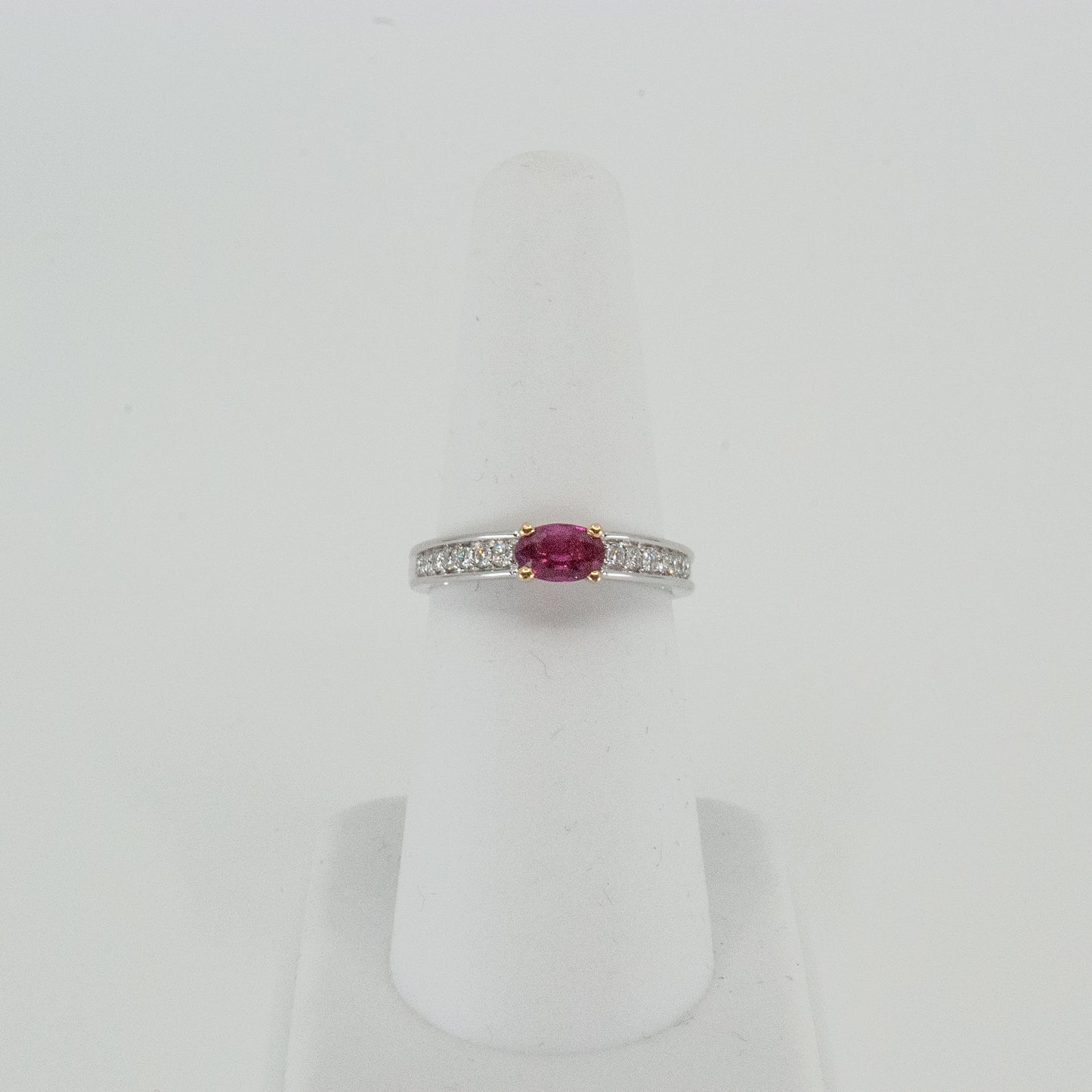 Ruby Ring with Gold Basket