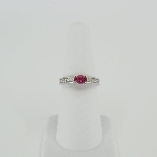 Ruby Ring with Gold Basket