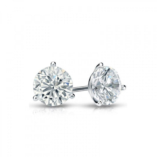 Spark 3-Prong Diamond Stud Earrings 14KW