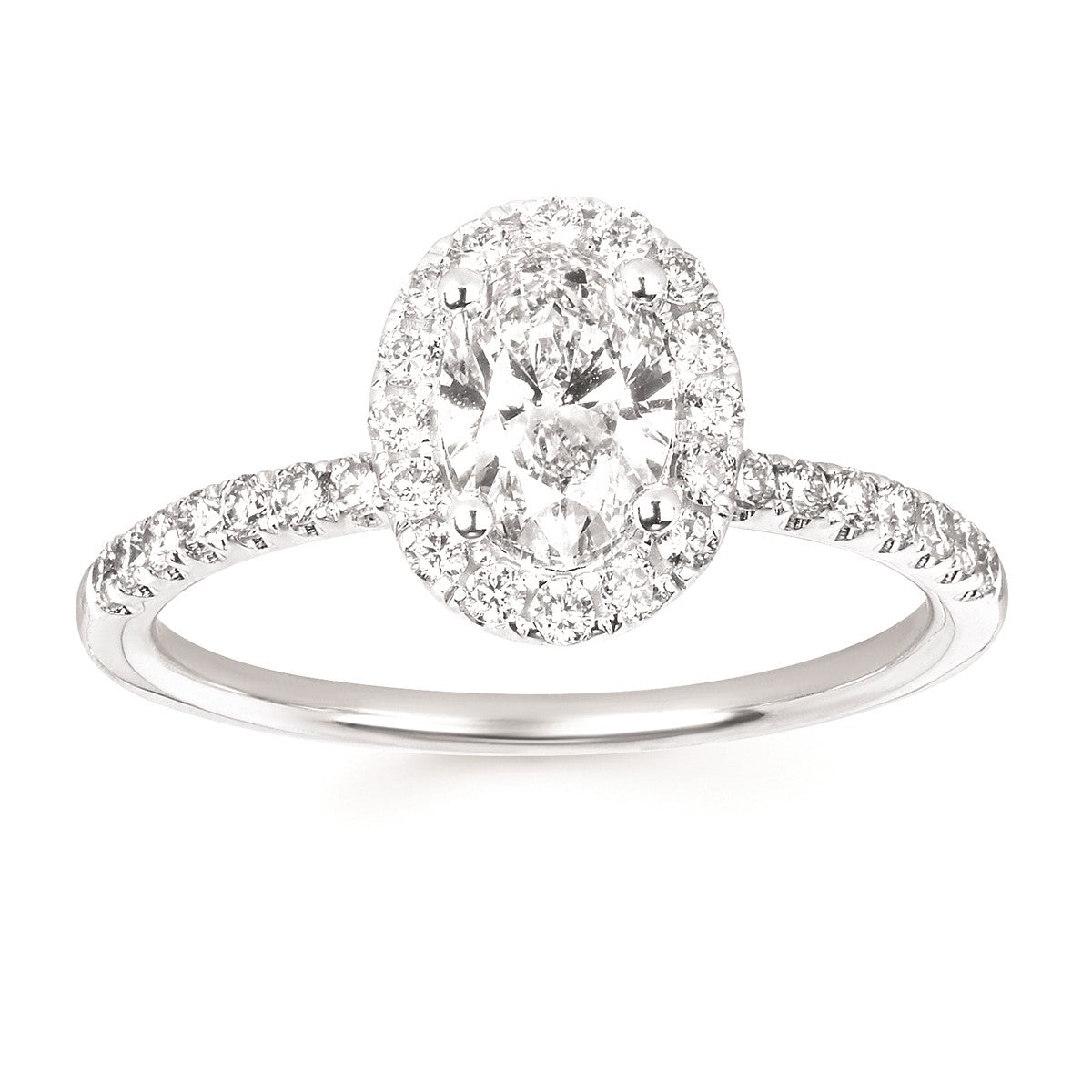 1.09ctw Lab Grown Oval Diamond Halo Ring