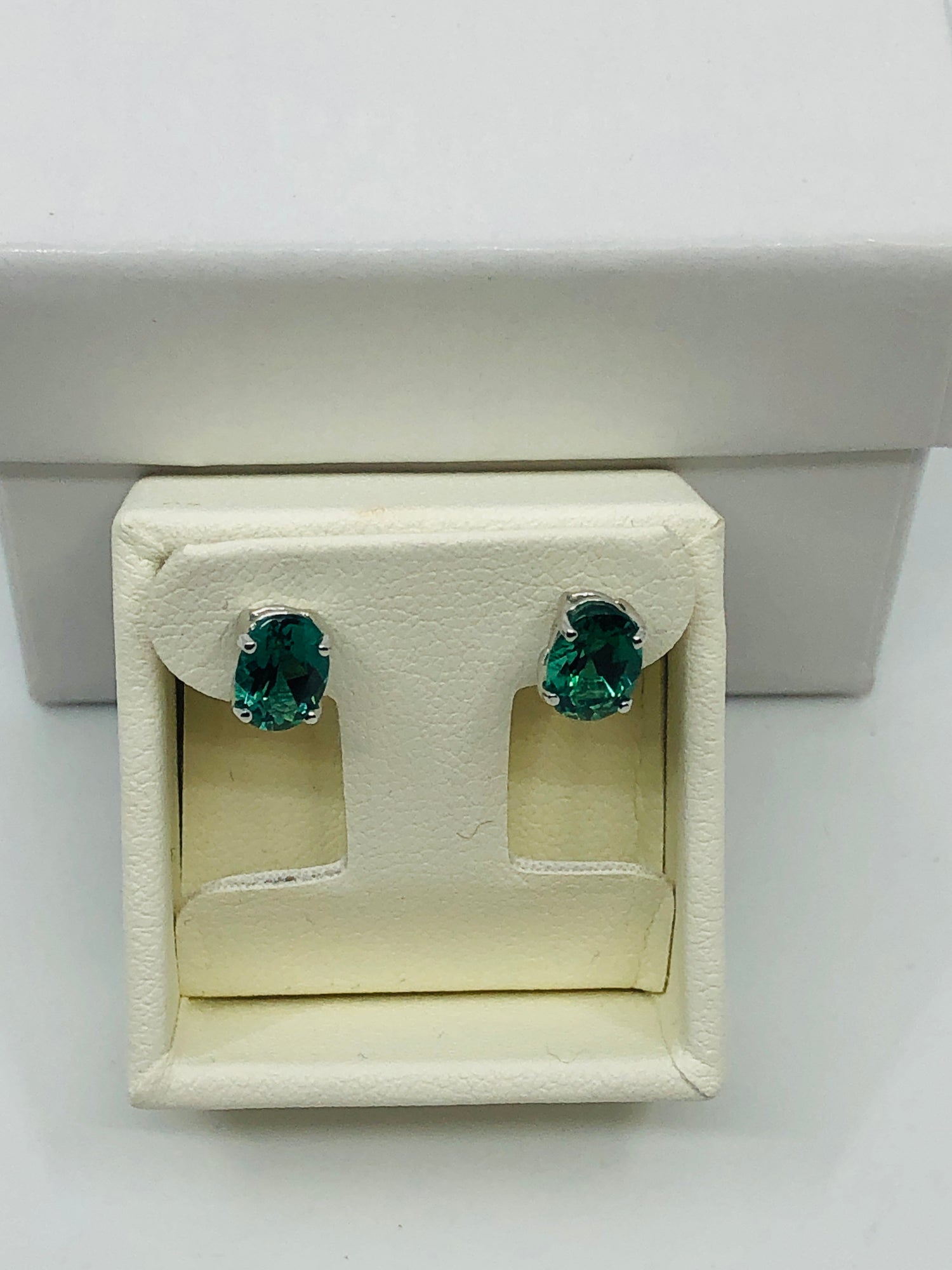 Green Tourmaline Oval Stud Earrings – Jewelry Creations Inc