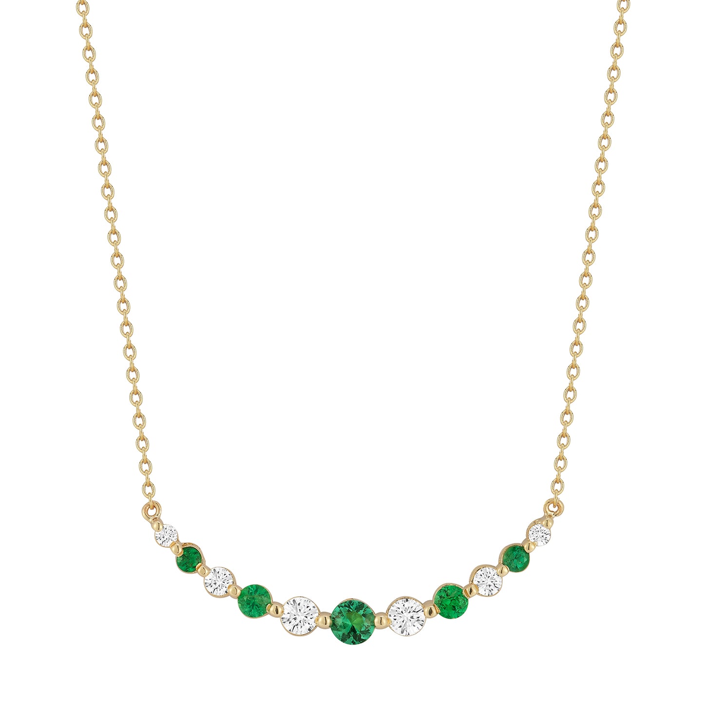 Diamond and Emerald Fashion Necklace