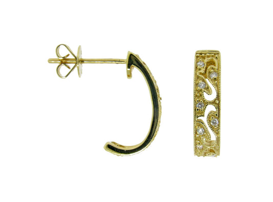 Diamond Carved Earrings