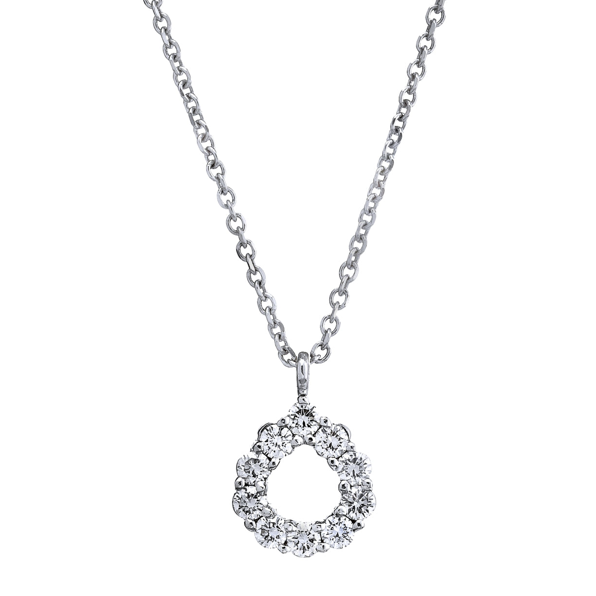 Spark Diamond Tear Drop Necklace 18KW