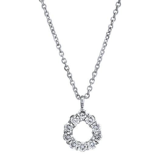 Spark Diamond Tear Drop Necklace 18KW