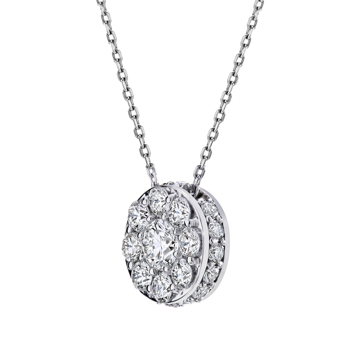 Spark Diamond Illusion Necklace 18KW or 18KY