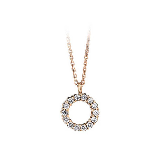 Spark 14-Diamond Circle Necklace 0.17cttw