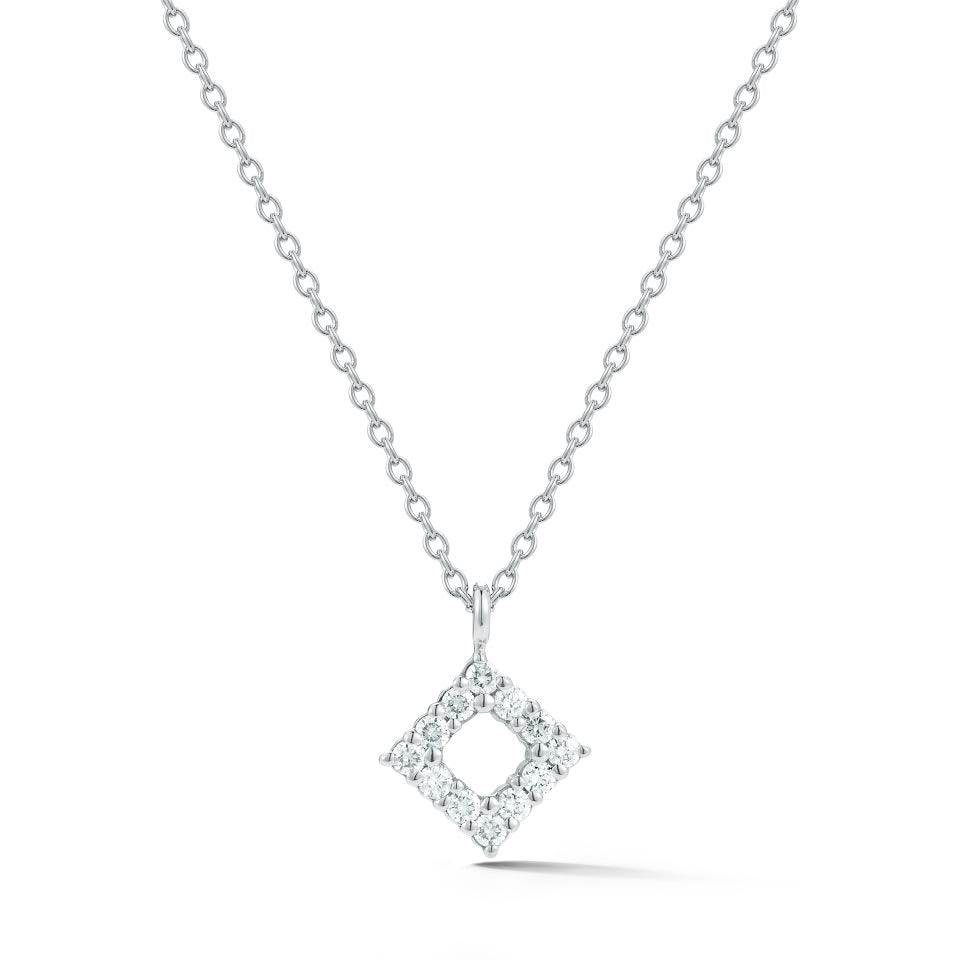 Spark Diamond Shaped Diamond Necklace 0.14cttw/18KW