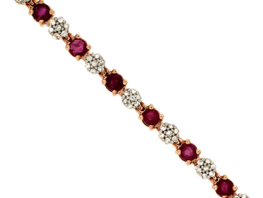 Diamond and Ruby Rose Gold Bracelet