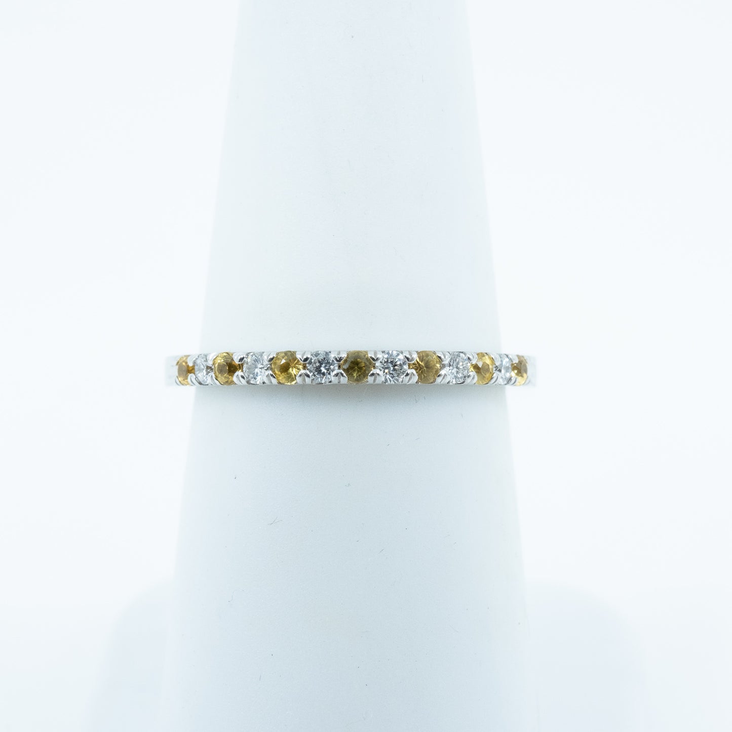 Spark Diamond and Yellow Sapphire Ring .10cttw/.16cttw