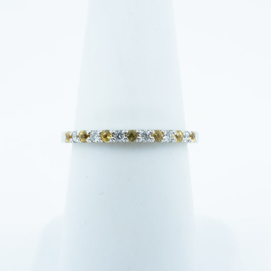 Spark Diamond and Yellow Sapphire Ring .10cttw/.16cttw