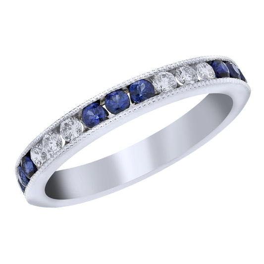 Spark Diamond and Sapphire Ring .19cttw/.41cttw