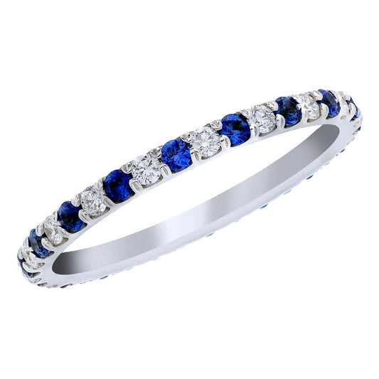 Spark Diamond and Sapphire Eternity Band .30cttw/.40cttw