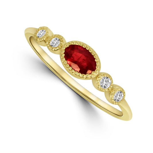 Ruby and Diamond Fashion Ring