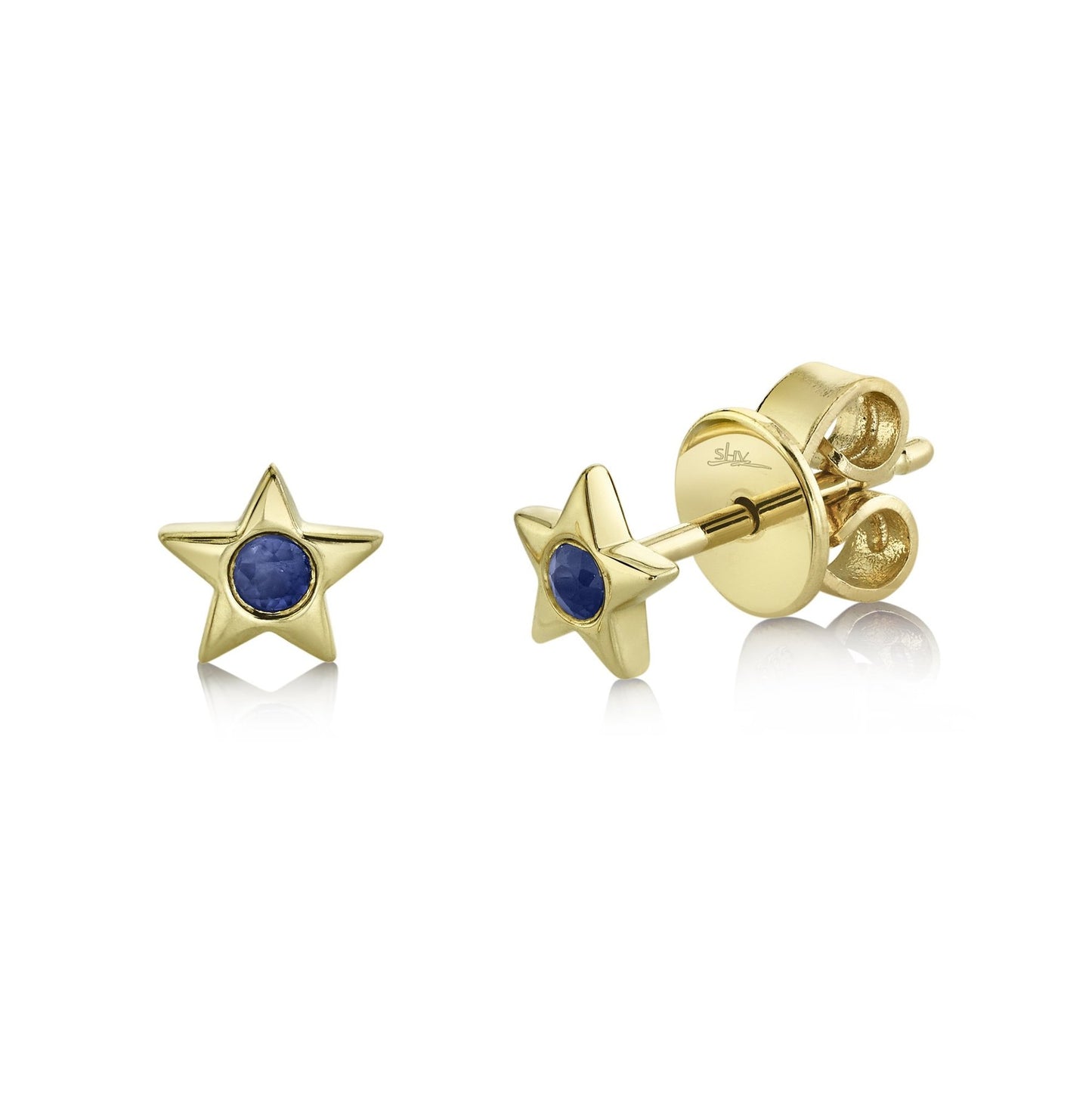 Sapphire Star Stud Earrings