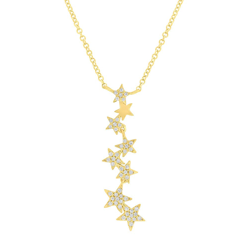 Diamond Star Pendant in Yellow Gold