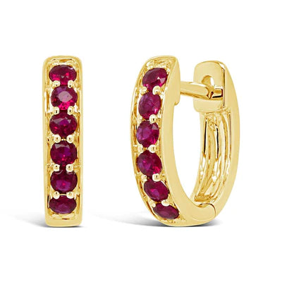 Ruby Huggie Earrings