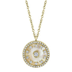 Diamond Mother Of Pearl Necklace