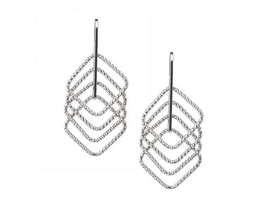 Silver Square Up Earrings