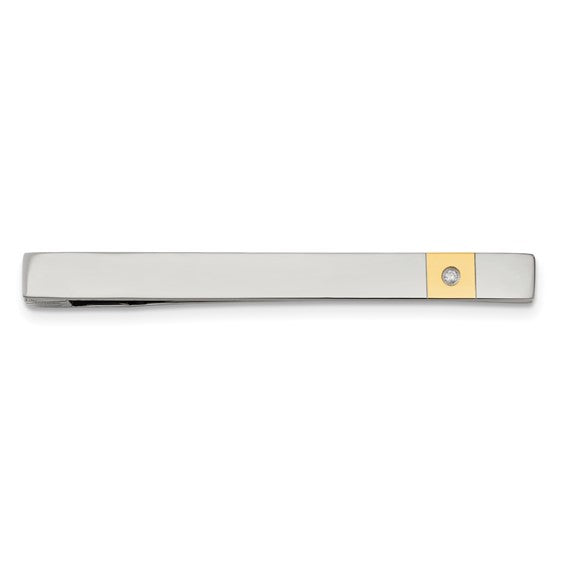 Plated Diamond Tie Bar
