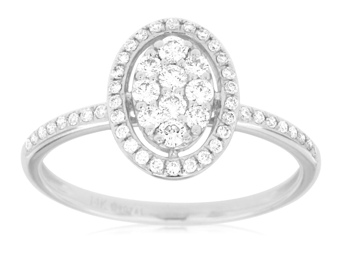 Diamond Halo White Gold Ring