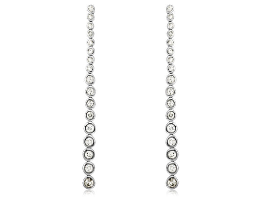 Diamond Bezel Set Dangle Earrings