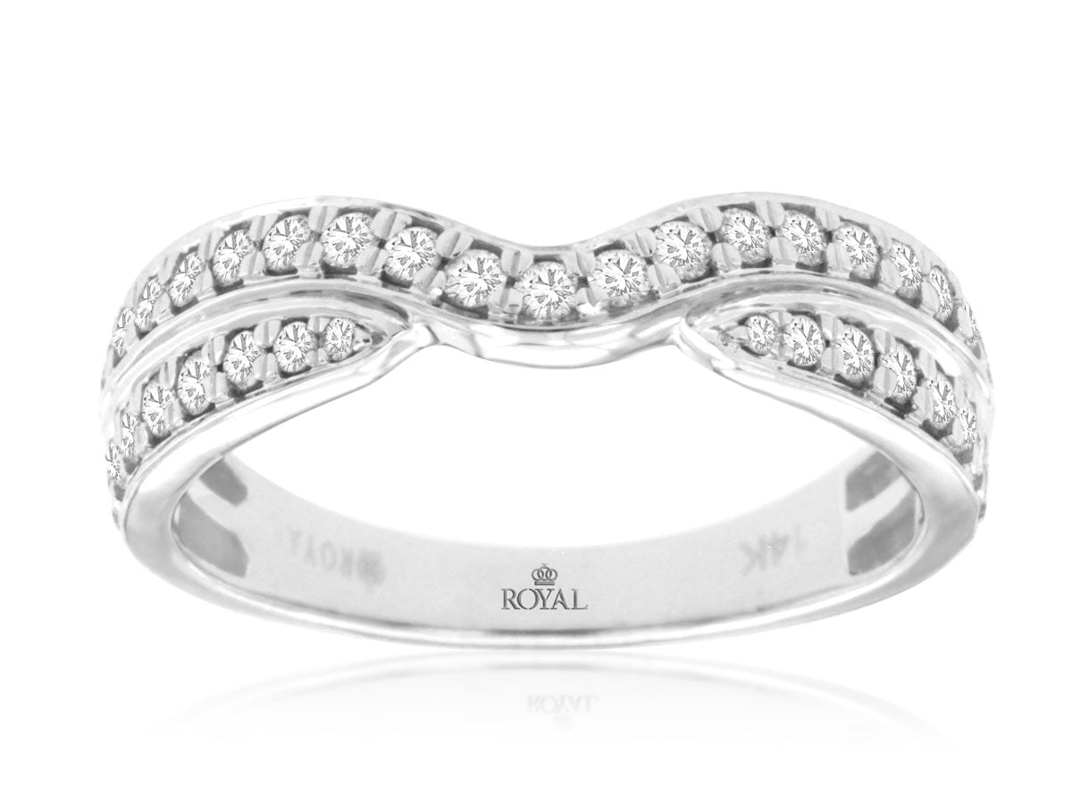 Diamond Curve White Gold Band