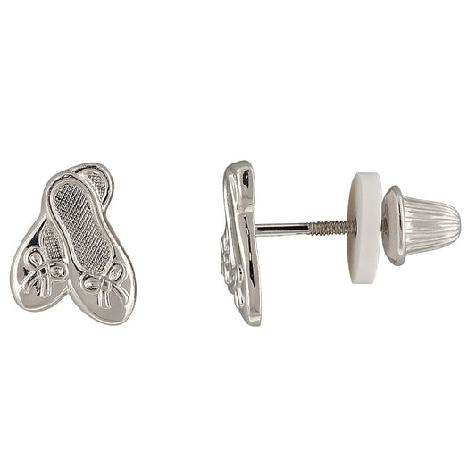 Youth Sterling Silver Ballet Slipper Earrings