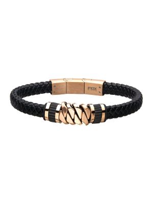 Leather and Rose Gold Plated Bracelet