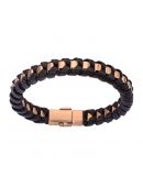 Rose Gold Plated Leather Bracelet
