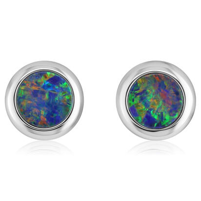 Australian Opal Bezel Earrings