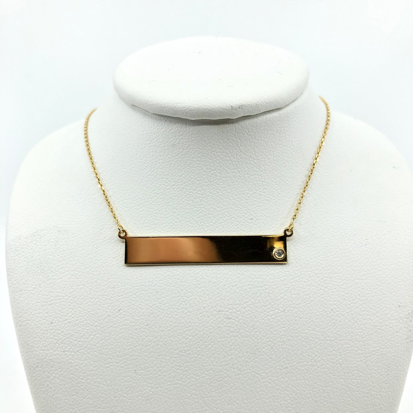 Gold Plated Sterling Silver Bar Pendant
