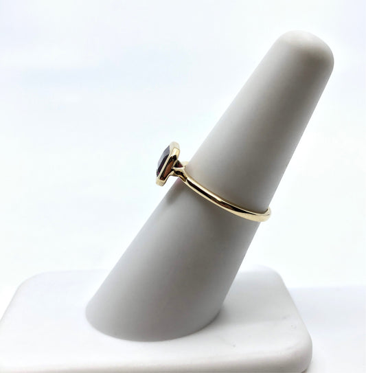 Yellow Gold Ring with Rhodolite