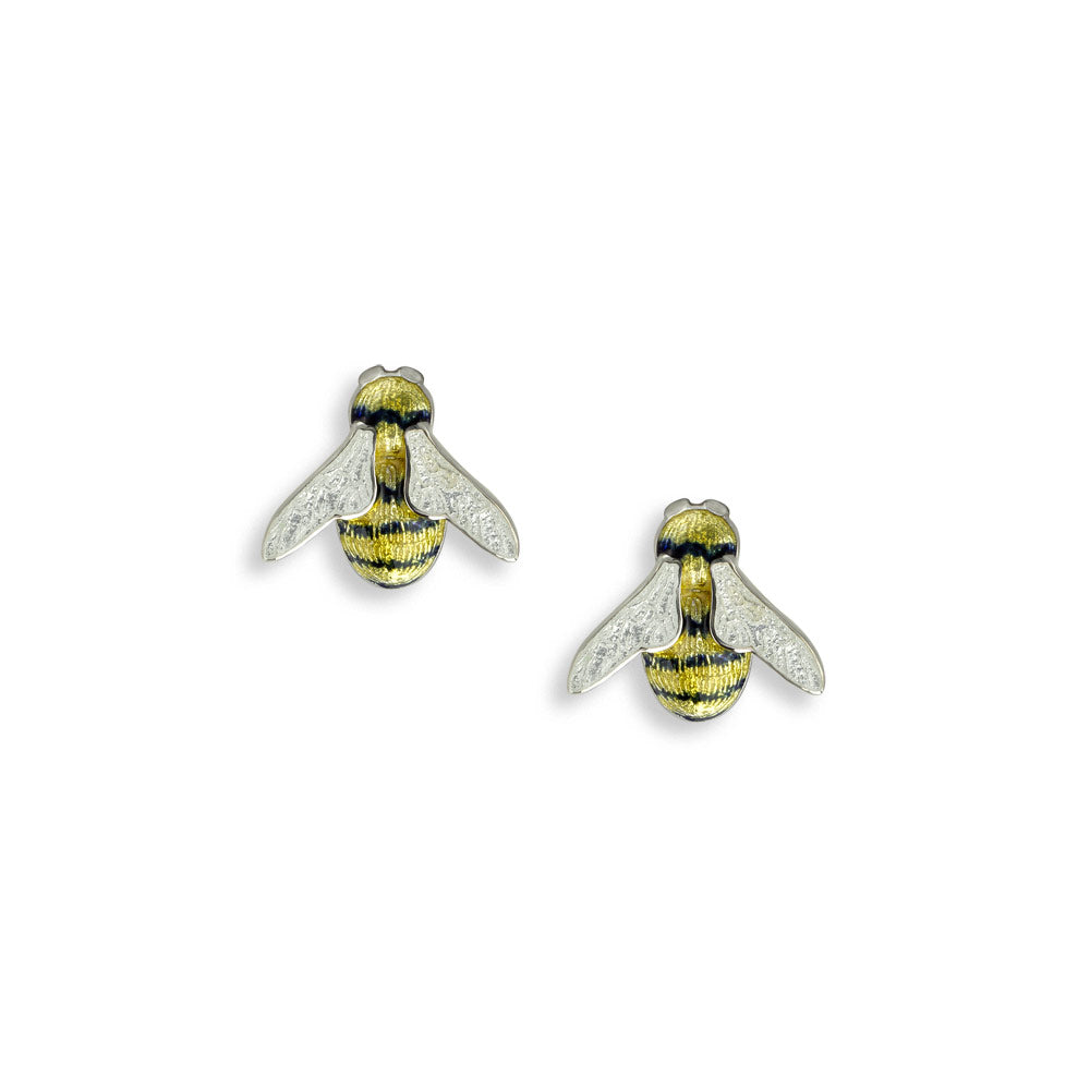 Yellow Bee Post Earrings. Sterling Silver