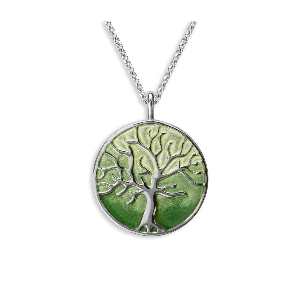 Green Tree of Life Necklace. Sterling Silver