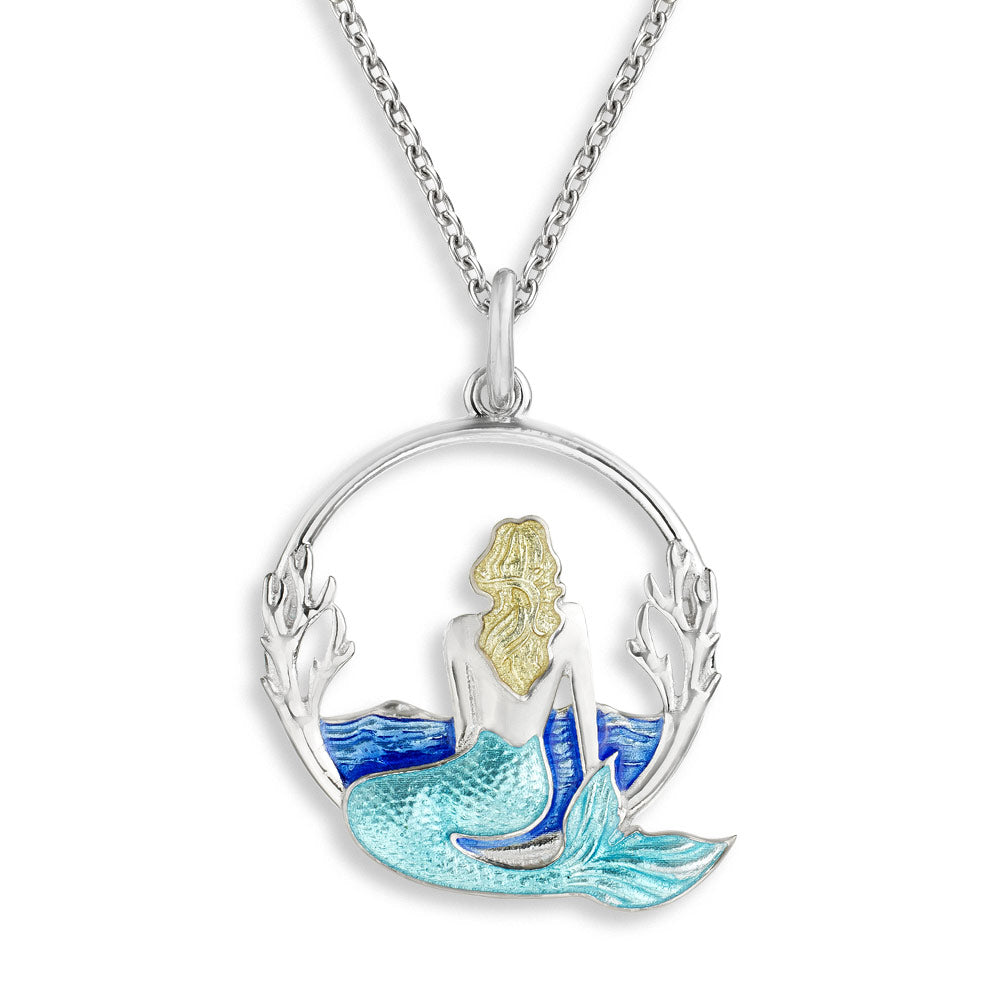 Turquoise Mermaid Necklace. Sterling Silver