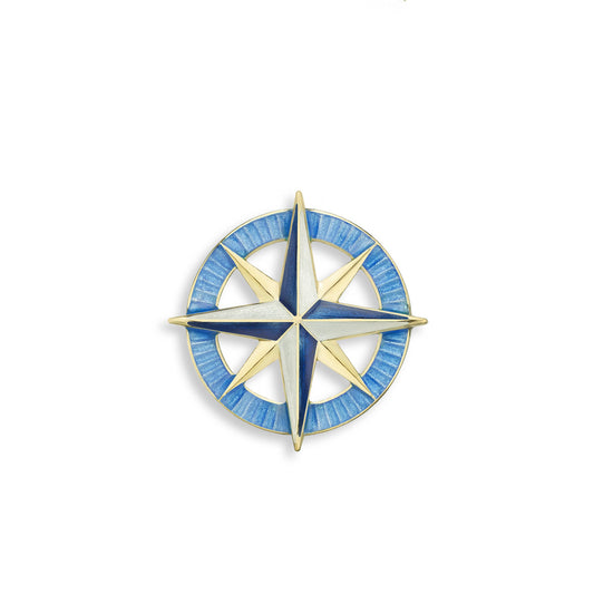Blue Compass Pendant.18K Gold-Diamond
