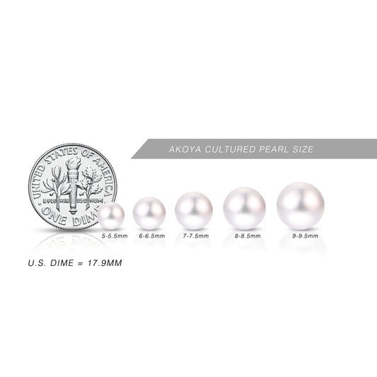 Akoya Pearl Stud Earrings 14K White Gold Posts