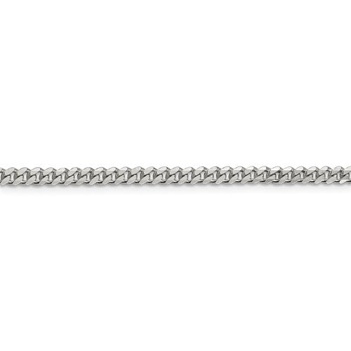 18" Silver Flat Beveled Curb Chain