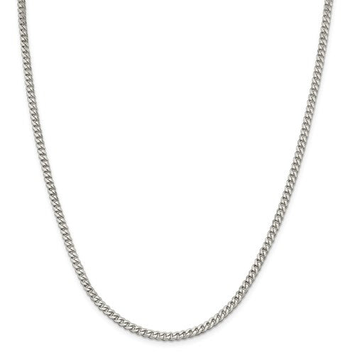 20" Silver Flat Beveled Curb Chain