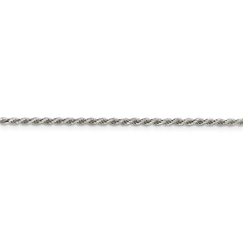 24" Silver Diamond Cut Rope Chain