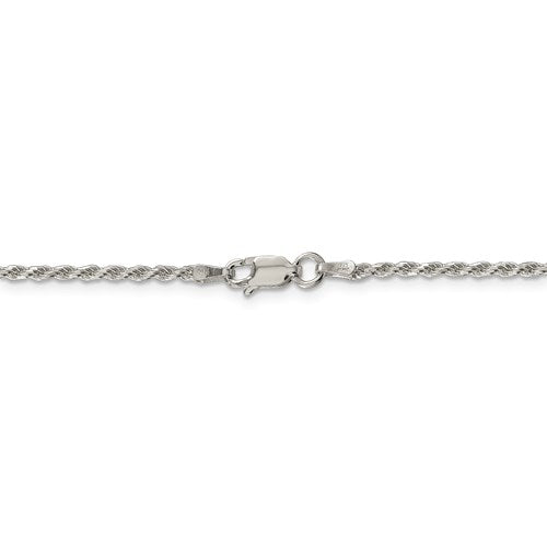 18" Silver Diamond Cut Rope Chain