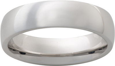 Vitalium 6mm Dome Mens Wedding Band