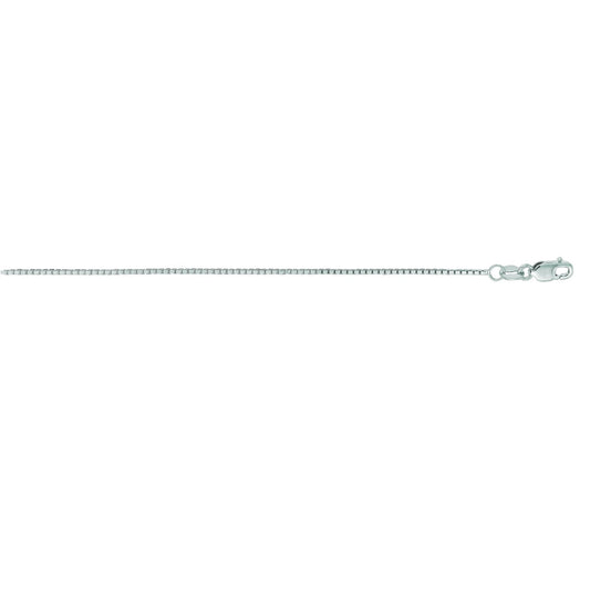 20" 14K White Gold 1MM Box Chain